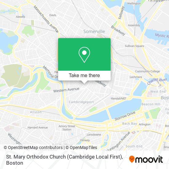 Mapa de St. Mary Orthodox Church (Cambridge Local First)