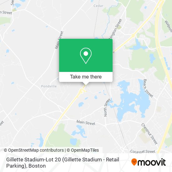 Mapa de Gillette Stadium-Lot 20 (Gillette Stadium - Retail Parking)