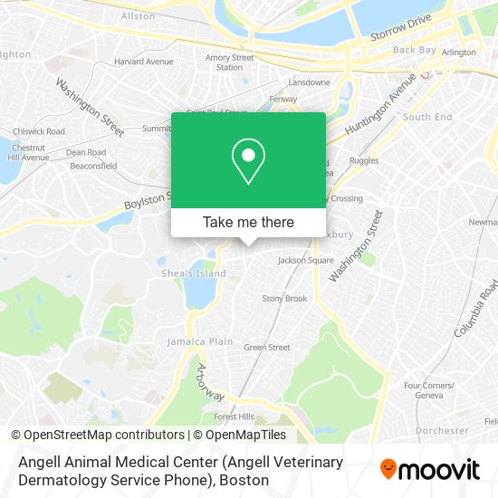 Mapa de Angell Animal Medical Center (Angell Veterinary Dermatology Service Phone)