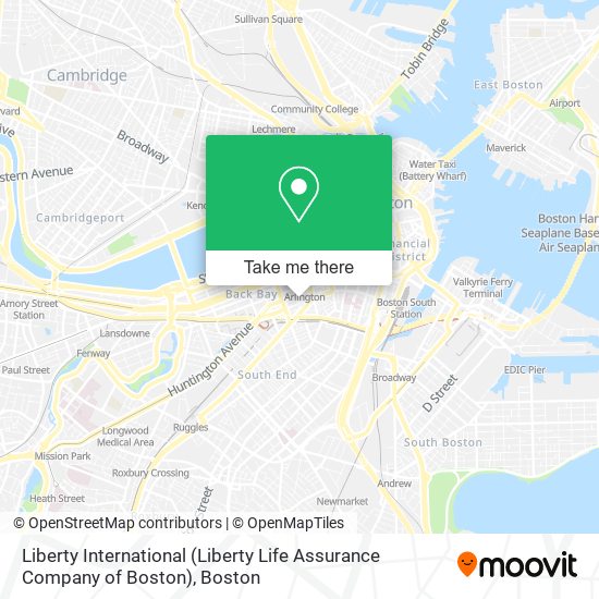 Mapa de Liberty International (Liberty Life Assurance Company of Boston)