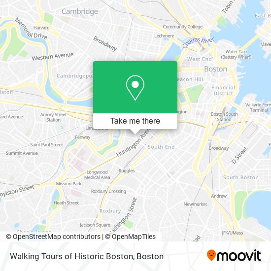 Walking Tours of Historic Boston map