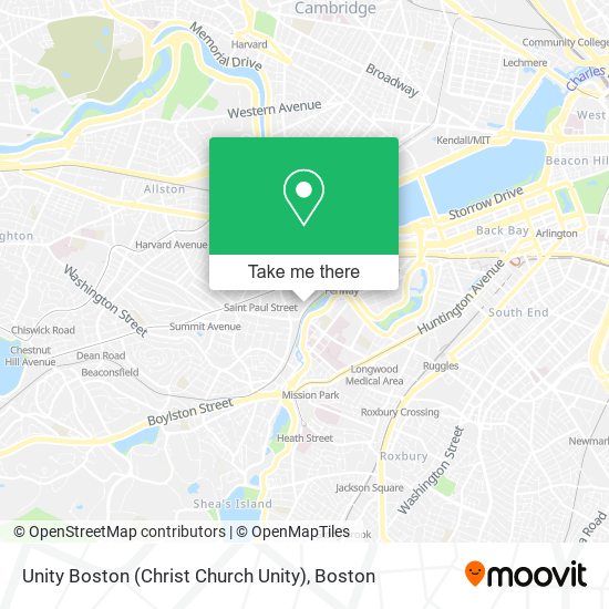 Mapa de Unity Boston (Christ Church Unity)