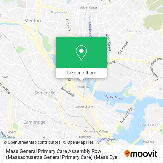 Mass General Primary Care Assembly Row (Massachusetts General Primary Care) (Mass Eye and Ear Optom map