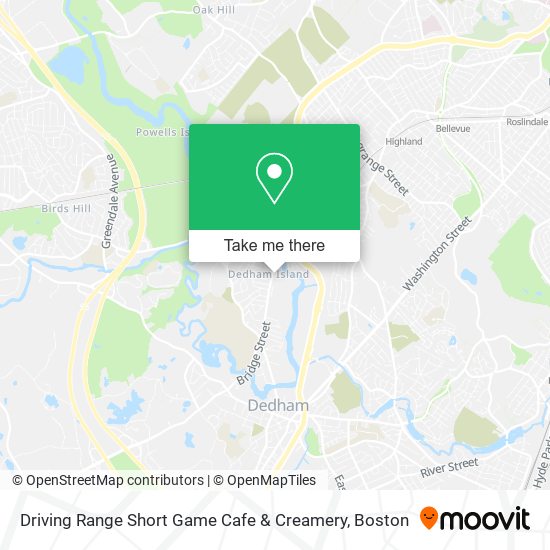 Driving Range Short Game Cafe & Creamery map