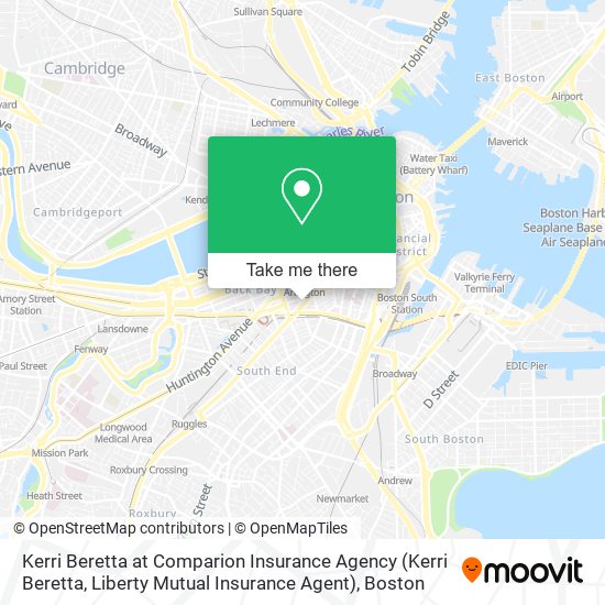 Mapa de Kerri Beretta at Comparion Insurance Agency (Kerri Beretta, Liberty Mutual Insurance Agent)