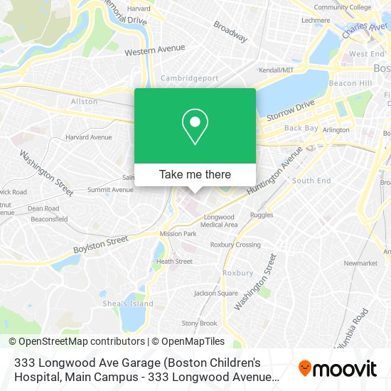 333 Longwood Ave Garage (Boston Children's Hospital, Main Campus - 333 Longwood Avenue Garage) map