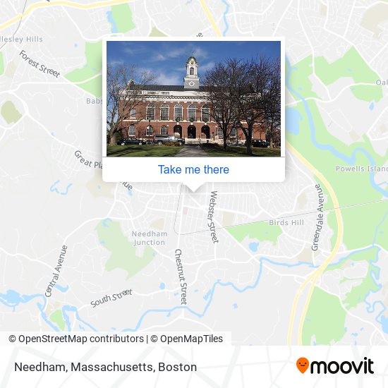 Mapa de Needham, Massachusetts