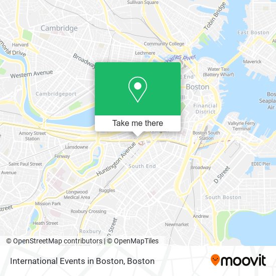 Mapa de International Events in Boston