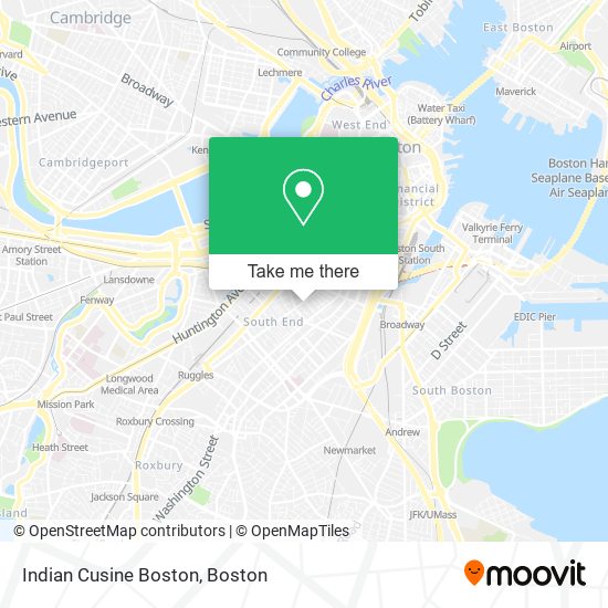 Indian Cusine Boston map