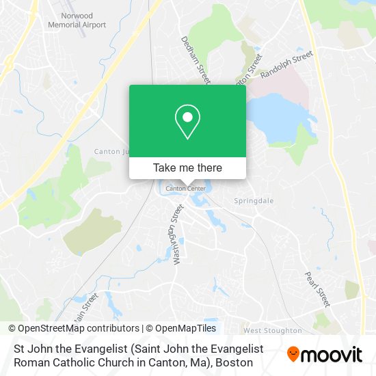 St John the Evangelist (Saint John the Evangelist Roman Catholic Church in Canton, Ma) map