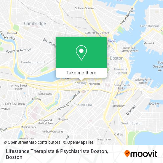 Lifestance Therapists & Psychiatrists Boston map