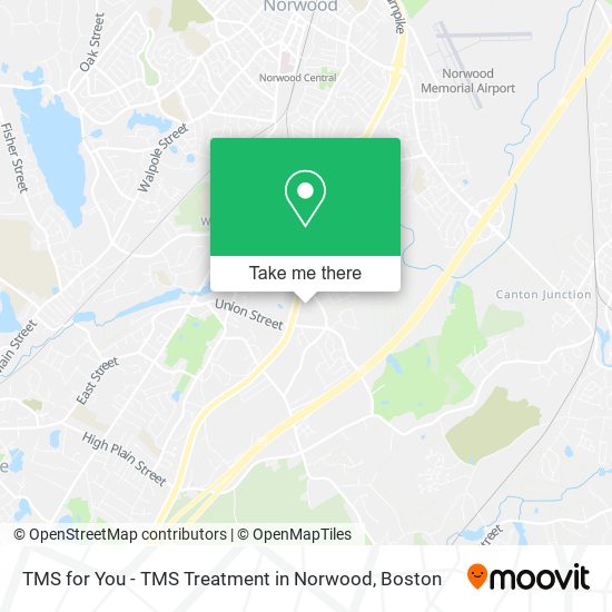 Mapa de TMS for You - TMS Treatment in Norwood