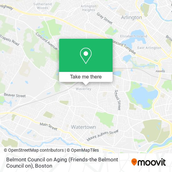 Mapa de Belmont Council on Aging (Friends-the Belmont Council on)