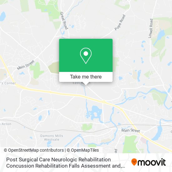 Mapa de Post Surgical Care Neurologic Rehabilitation Concussion Rehabilitation Falls Assessment and