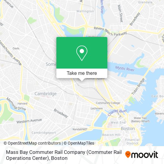 Mapa de Mass Bay Commuter Rail Company (Commuter Rail Operations Center)