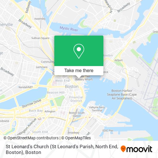 Mapa de St Leonard's Church (St Leonard's Parish, North End, Boston)