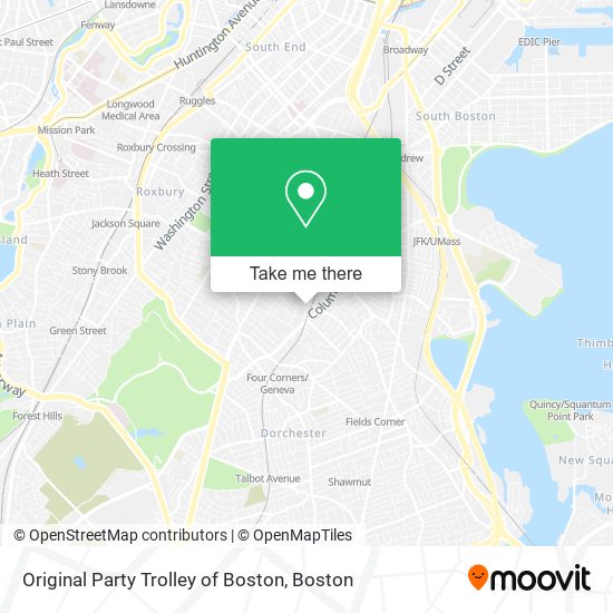 Mapa de Original Party Trolley of Boston