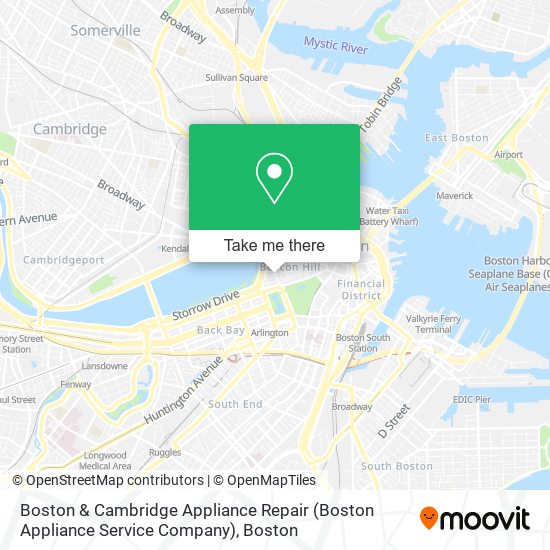 Mapa de Boston & Cambridge Appliance Repair (Boston Appliance Service Company)