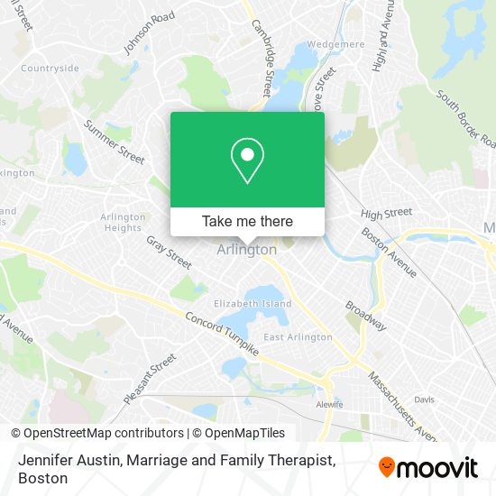 Mapa de Jennifer Austin, Marriage and Family Therapist