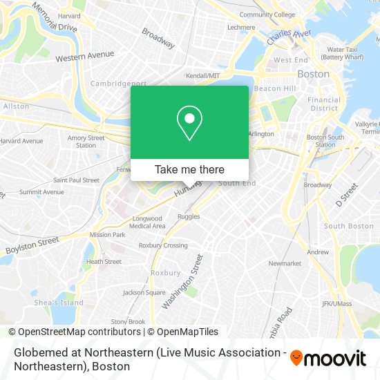 Mapa de Globemed at Northeastern (Live Music Association - Northeastern)