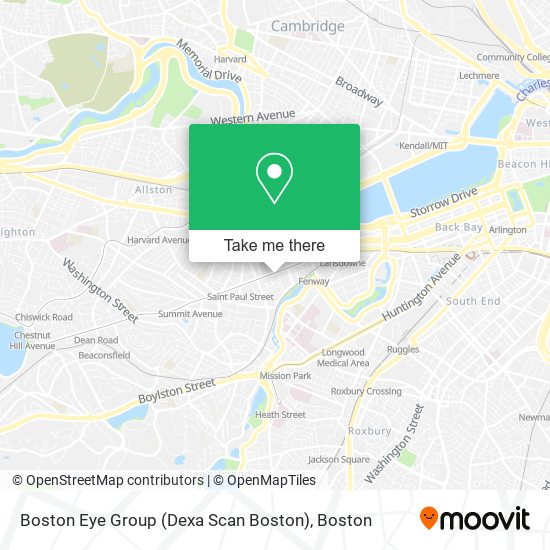 Mapa de Boston Eye Group (Dexa Scan Boston)