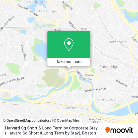 Harvard Sq Short & Long Term by Corporate Stay map