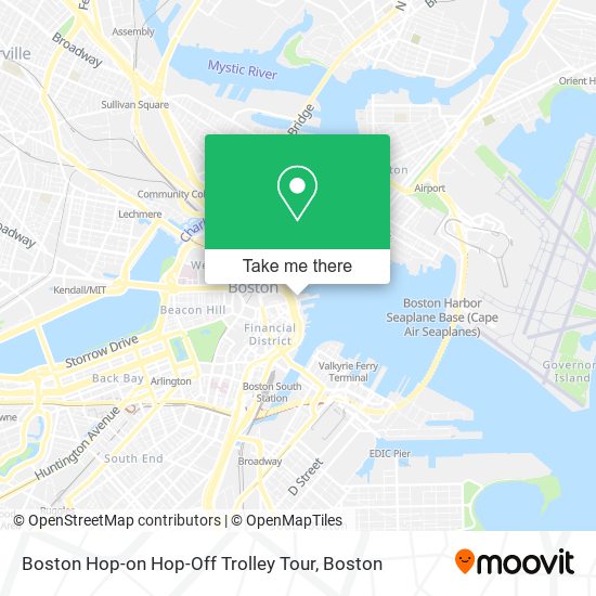 Mapa de Boston Hop-on Hop-Off Trolley Tour