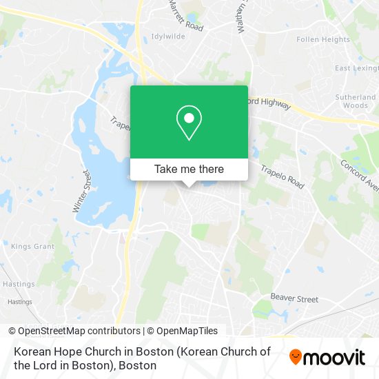 Korean Hope Church in Boston (Korean Church of the Lord in Boston) map