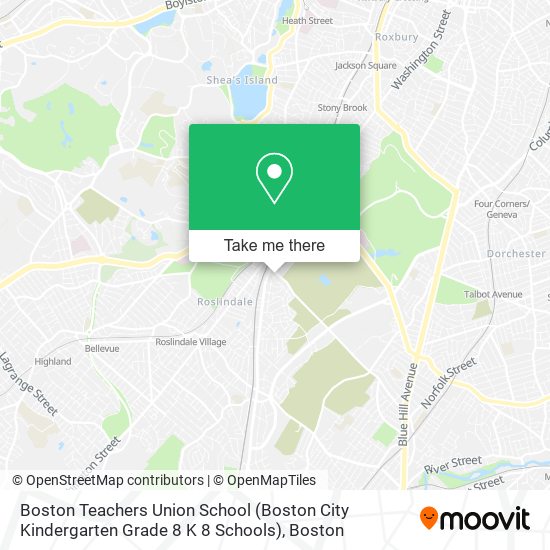 Boston Teachers Union School (Boston City Kindergarten Grade 8 K 8 Schools) map