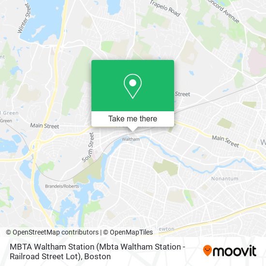 Mapa de MBTA Waltham Station (Mbta Waltham Station - Railroad Street Lot)