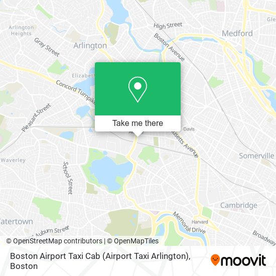Mapa de Boston Airport Taxi Cab (Airport Taxi Arlington)