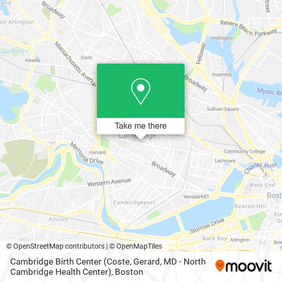 Cambridge Birth Center (Coste, Gerard, MD - North Cambridge Health Center) map