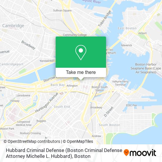 Mapa de Hubbard Criminal Defense (Boston Criminal Defense Attorney Michelle L. Hubbard)