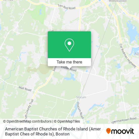 Mapa de American Baptist Churches of Rhode Island (Amer Baptist Ches of Rhode Is)