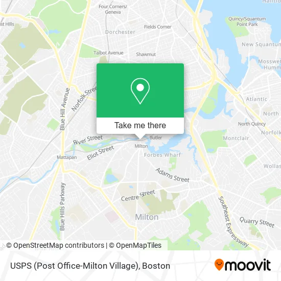 USPS (Post Office-Milton Village) map