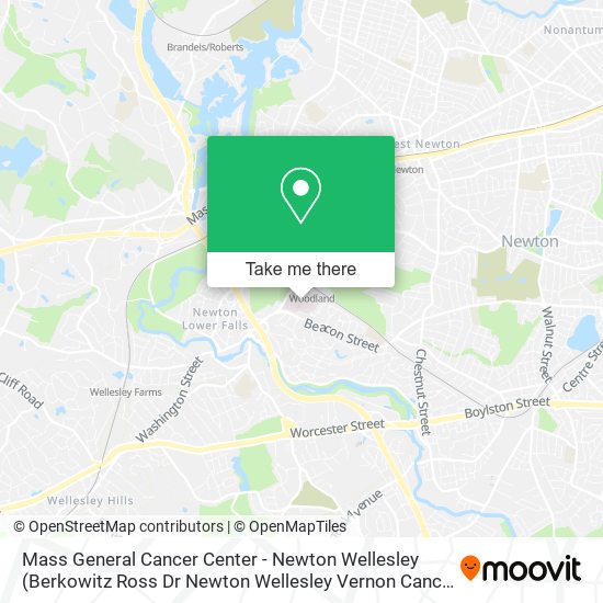 Mass General Cancer Center - Newton Wellesley map