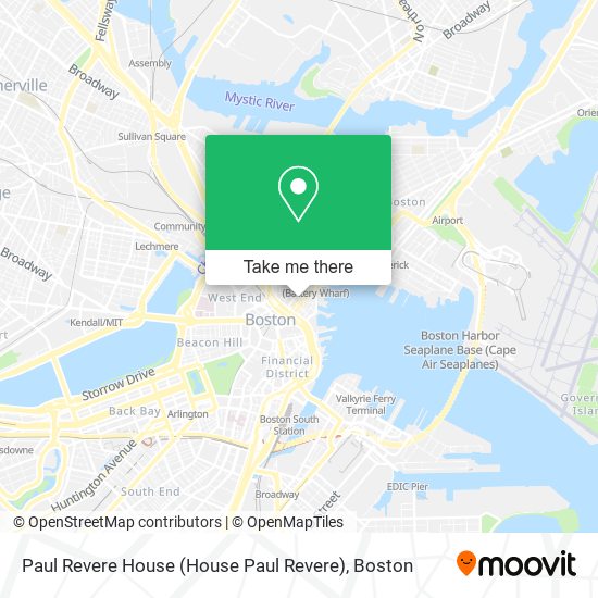Paul Revere House map