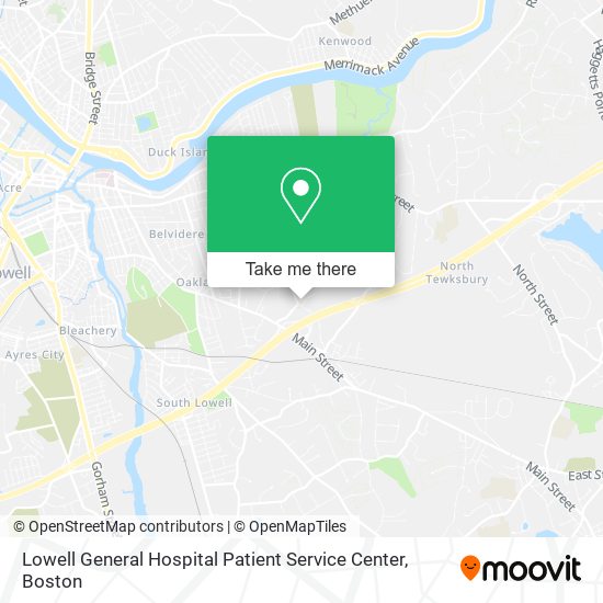 Lowell General Hospital Patient Service Center map
