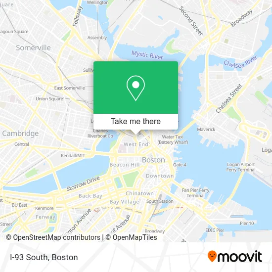 地図・旅行ガイド Metro Boston Eastern Massachusetts How to Get to I-93 South in Boston by Bus, Subway or Train?