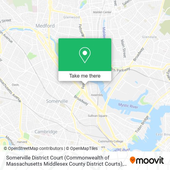 Mapa de Somerville District Court (Commonwealth of Massachusetts Middlesex County District Courts)