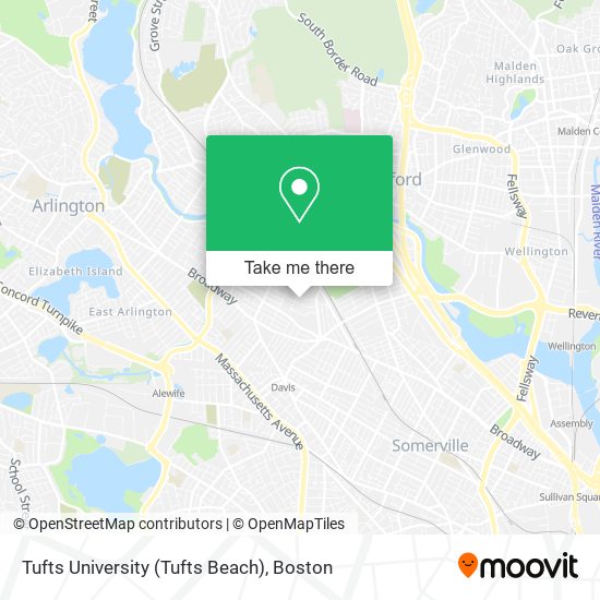 Mapa de Tufts University (Tufts Beach)