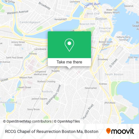 Mapa de RCCG Chapel of Resurrection Boston Ma