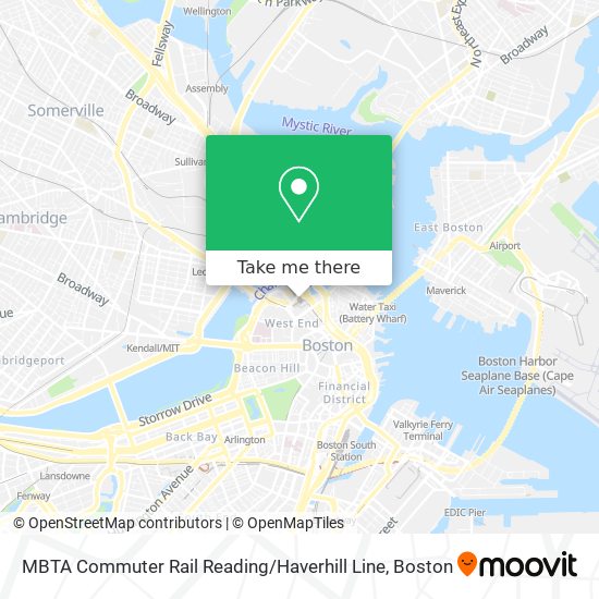 Mapa de MBTA Commuter Rail Reading / Haverhill Line