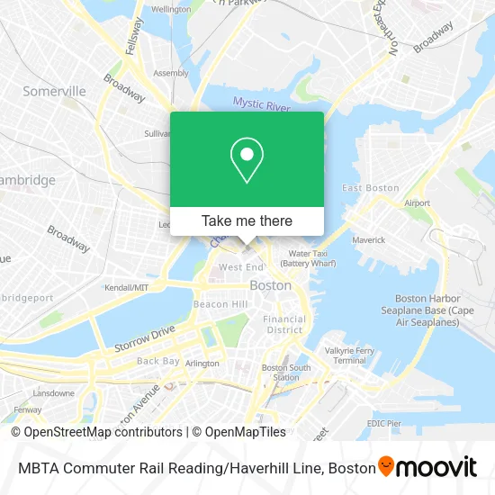 Mapa de MBTA Commuter Rail Reading / Haverhill Line