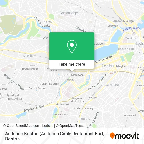 Mapa de Audubon Boston (Audubon Circle Restaurant Bar)
