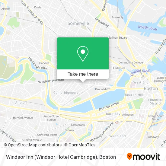 Mapa de Windsor Inn (Windsor Hotel Cambridge)