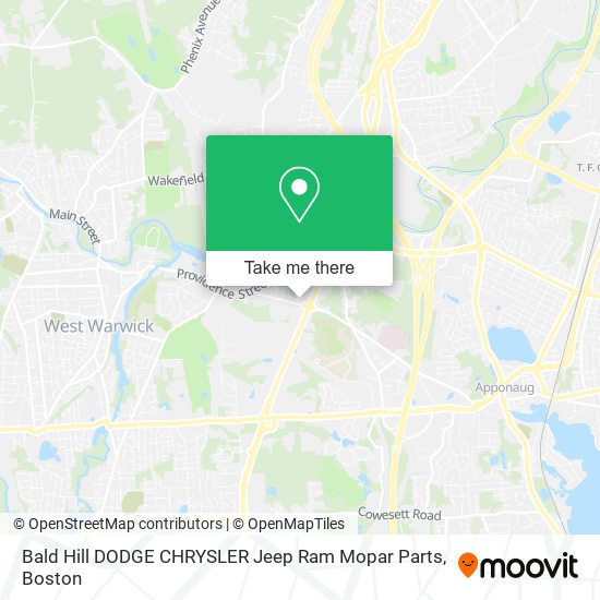 Mapa de Bald Hill DODGE CHRYSLER Jeep Ram Mopar Parts