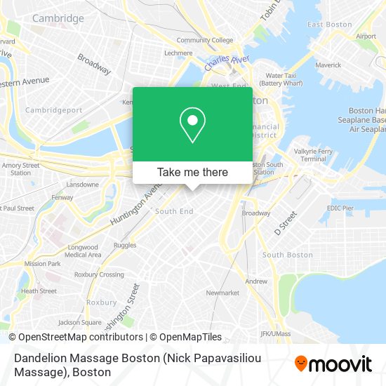 Dandelion Massage Boston (Nick Papavasiliou Massage) map