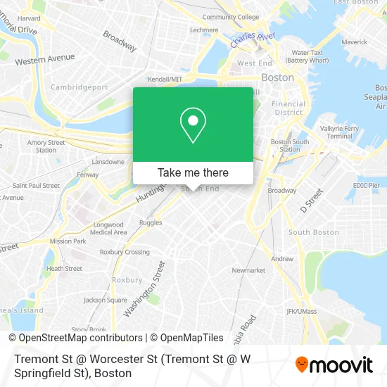 Tremont St @ Worcester St (Tremont St @ W Springfield St) map