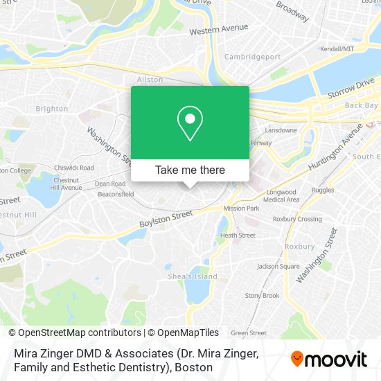 Mapa de Mira Zinger DMD & Associates (Dr. Mira Zinger, Family and Esthetic Dentistry)